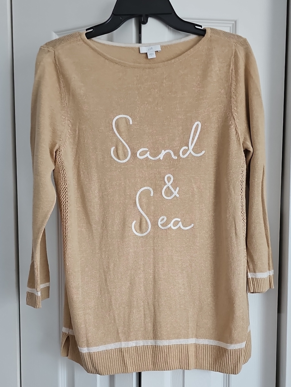 J. Jill Beige 'Sand & Sea' Kids Sweater Top